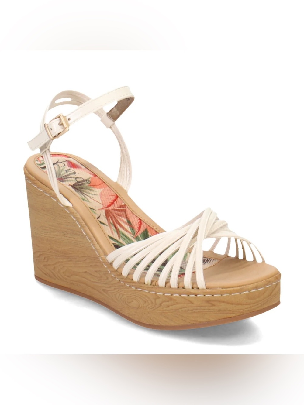 NWOB b.ø.c. Catalina White Wedge Sandals (10)